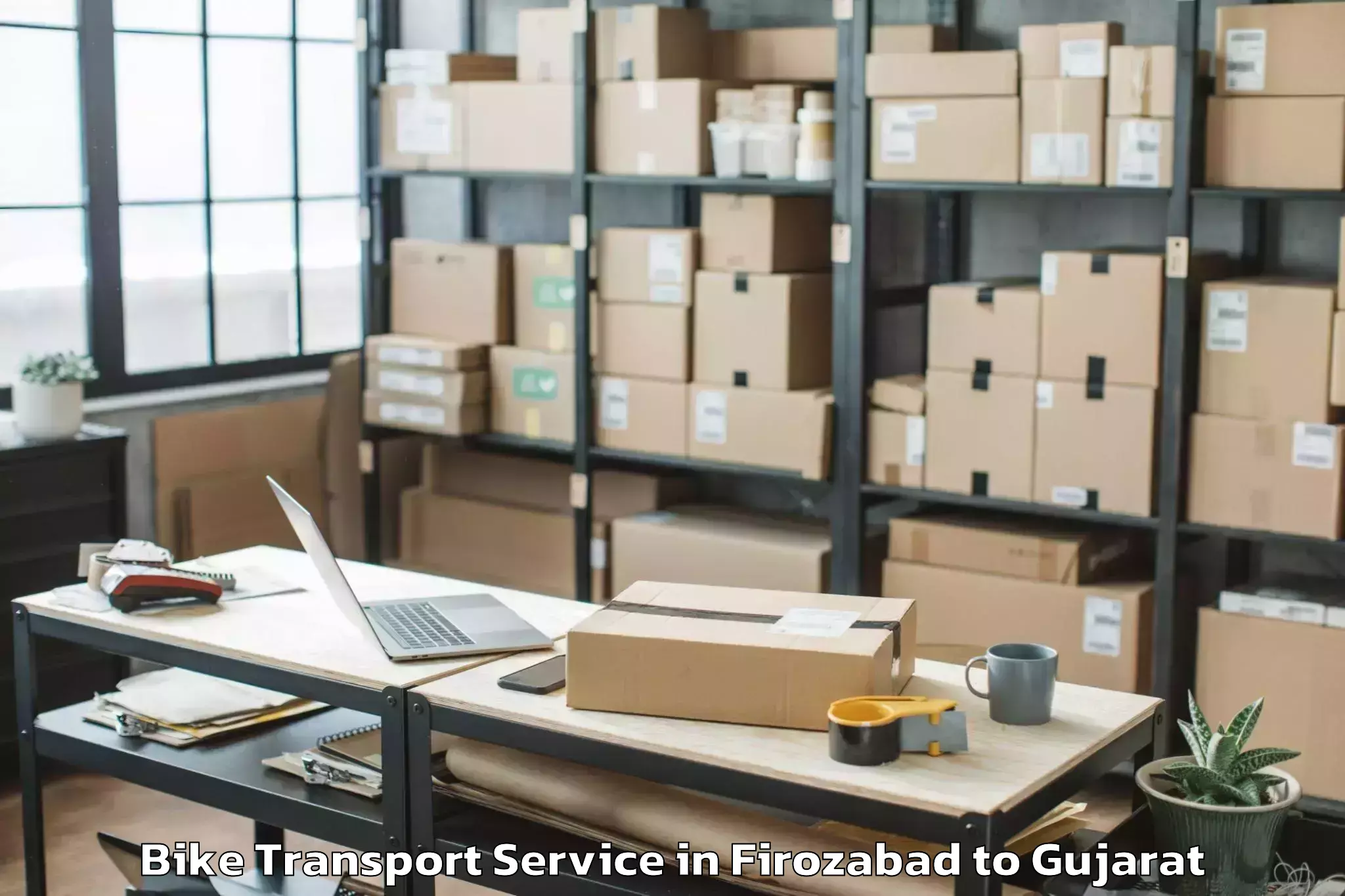 Expert Firozabad to Nadiad Bike Transport